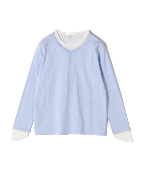 セール】レイヤード ライク ヘンリーネック プルオーバー（Tシャツ