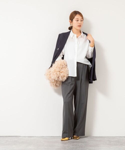 NOLLEY’S(ノーリーズ)の「【一部WEB限定色アイテム】ウォッシャブルウエストゴムセミワイドパンツ(その他パンツ・レディース・ネイビー/ベージュ/チャコールグレー・36/38)」の19枚目の写真