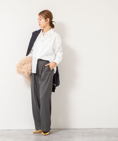 NOLLEY’S(ノーリーズ)の「【一部WEB限定色アイテム】ウォッシャブルウエストゴムセミワイドパンツ(その他パンツ・レディース・ネイビー/ベージュ/チャコールグレー・36/38)」の18枚目の写真