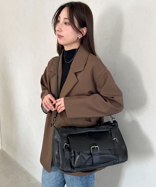 MYMOOD.(マイムード)の「アウトポケットデザイン 2WAYショルダーバッグ(ショルダーバッグ・レディース・ブラウン/ブラック/グレー/ワインレッド・FREE)」の7枚目の写真