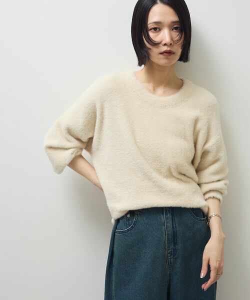 Green　Parks（グリーンパークス）の「シャギークルーネックニットプルオーバー（ニット/セーター・レディース・オレンジ/ホワイト系その他2/グレー/サックスブルー/グレイッシュベージュ・FREE）」の19枚目の写真