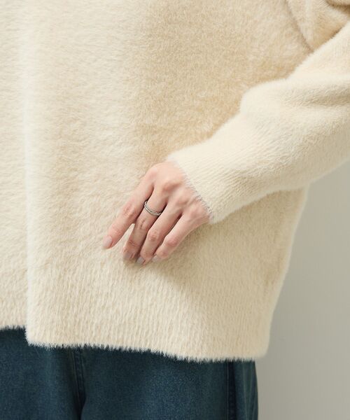 Green　Parks（グリーンパークス）の「シャギークルーネックニットプルオーバー（ニット/セーター・レディース・オレンジ/ホワイト系その他2/グレー/サックスブルー/グレイッシュベージュ・FREE）」の21枚目の写真