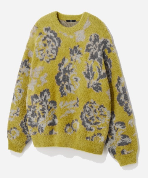 HARE（ハレ）の「シャギーニットガラプルオーバー(HARE)（ニット/セーター・メンズ・ホワイト/ブラック/グレー/ライム・SMALL/MEDIUM）」の4枚目の写真