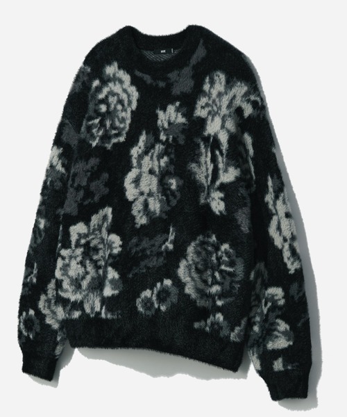 HARE（ハレ）の「シャギーニットガラプルオーバー(HARE)（ニット/セーター・メンズ・ホワイト/ブラック/グレー/ライム・SMALL/MEDIUM）」の2枚目の写真