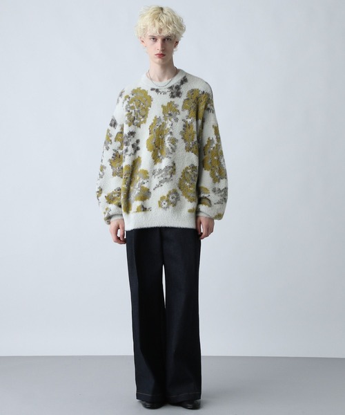 HARE（ハレ）の「シャギーニットガラプルオーバー(HARE)（ニット/セーター・メンズ・ホワイト/ブラック/グレー/ライム・SMALL/MEDIUM）」の5枚目の写真