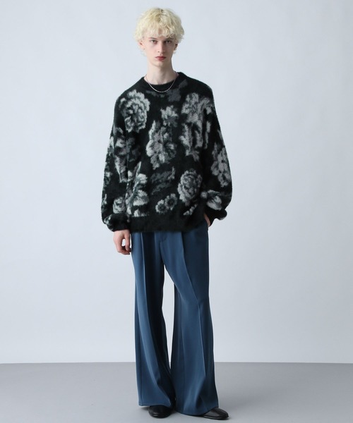 HARE（ハレ）の「シャギーニットガラプルオーバー(HARE)（ニット/セーター・メンズ・ホワイト/ブラック/グレー/ライム・SMALL/MEDIUM）」の6枚目の写真