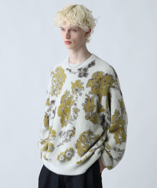 HARE（ハレ）の「シャギーニットガラプルオーバー(HARE)（ニット/セーター・メンズ・ホワイト/ブラック/グレー/ライム・SMALL/MEDIUM）」の9枚目の写真