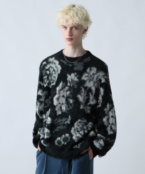 HARE（ハレ）の「シャギーニットガラプルオーバー(HARE)（ニット/セーター・メンズ・ホワイト/ブラック/グレー/ライム・SMALL/MEDIUM）」の11枚目の写真