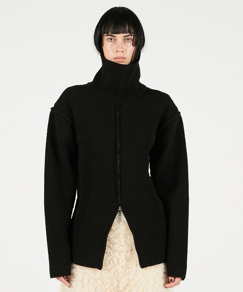 PRANK PROJECT（プランクプロジェクト）の「ヘヴィタートルニットチュニック / Heavy Turtleneck Knit Tunic（ニット/セーター・レディース・レッド/ブラック/マルチ・FREE）」の2枚目の写真