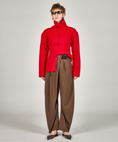 PRANK PROJECT（プランクプロジェクト）の「ヘヴィタートルニットチュニック / Heavy Turtleneck Knit Tunic（ニット/セーター・レディース・レッド/ブラック/マルチ・FREE）」の8枚目の写真