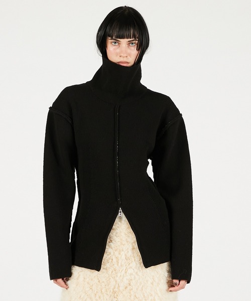 PRANK PROJECT（プランクプロジェクト）の「ヘヴィタートルニットチュニック / Heavy Turtleneck Knit Tunic（ニット/セーター・レディース・レッド/ブラック/マルチ・FREE）」の6枚目の写真