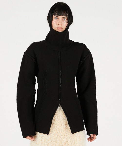 PRANK PROJECT（プランクプロジェクト）の「ヘヴィタートルニットチュニック / Heavy Turtleneck Knit Tunic（ニット/セーター・レディース・レッド/ブラック/マルチ・FREE）」の10枚目の写真