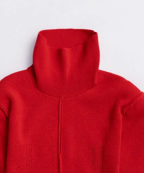 PRANK PROJECT（プランクプロジェクト）の「ヘヴィタートルニットチュニック / Heavy Turtleneck Knit Tunic（ニット/セーター・レディース・レッド/ブラック/マルチ・FREE）」の20枚目の写真