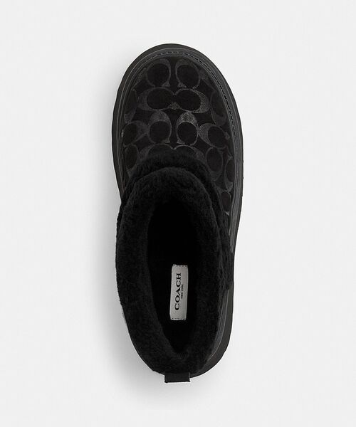 COACH(コーチ)の「クリスティーナ ブーティ・シグネチャー スエード(ブーツ・レディース・ブラック系その他・5B/6B/7B/8B)」の4枚目の写真