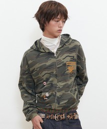 KEYMISERY（キーミザリー）の「A'GEM/9 × .kom 『KEYMISERY/キーミザリー』 CROW KEY CAMO ZIP-UP HOODIE/迷彩デザイン ジップアップパーカー（パーカー・レディース）」