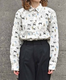 Bleu Bleuet（ブルーブルーエ）の「総柄プリントシャツ（シャツ/ブラウス）」