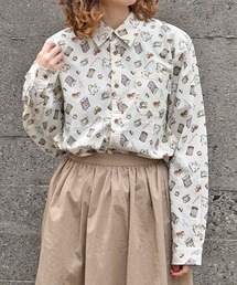 Bleu Bleuet（ブルーブルーエ）の「総柄プリントシャツ（シャツ/ブラウス）」