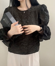 ワッシャーキャンディースリーブブラウス