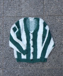 ATELANE（アテレーン）の「ATELANE / シャギーニットカーディガン/ストライプ（カーディガン/ボレロ）」