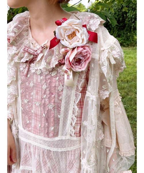 うさぎの耳フード付きローズレースベスト うさぎの耳フード付きローズレースベスト（ベスト）｜PINK HOUSE