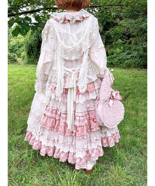 新品 ピンクハウス うさ耳ベスト ラビット うさぎ うさぎの耳フード付きローズレースベスト（ベスト）｜PINK HOUSE