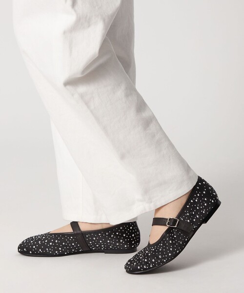 サテンビジュー フラット10↑（バレエシューズ）｜ODETTE E ODILE