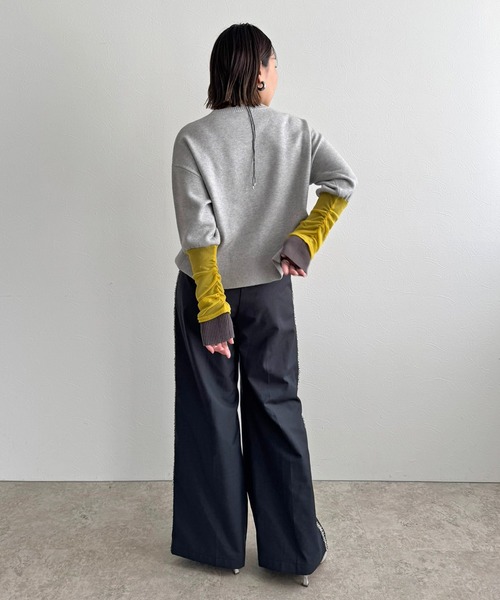 LHELBIE（レルビエ）の「チュール袖ニット（ニット/セーター・レディース・ブラック/オレンジ/グレー・M）」の13枚目の写真