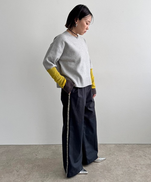 LHELBIE（レルビエ）の「チュール袖ニット（ニット/セーター・レディース・ブラック/オレンジ/グレー・M）」の14枚目の写真