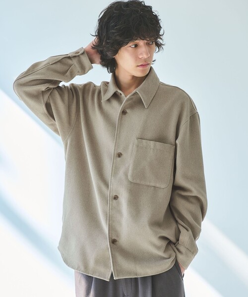 セール】ツイードライク CPO ジャケット（シャツ/ブラウス）｜green