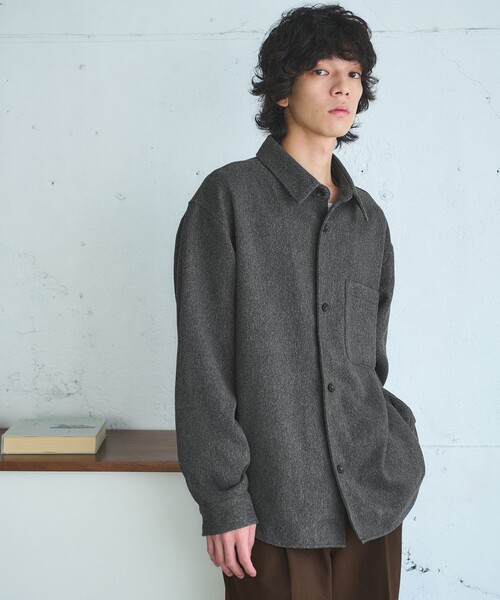 セール】ツイードライク CPO ジャケット（シャツ/ブラウス）｜green