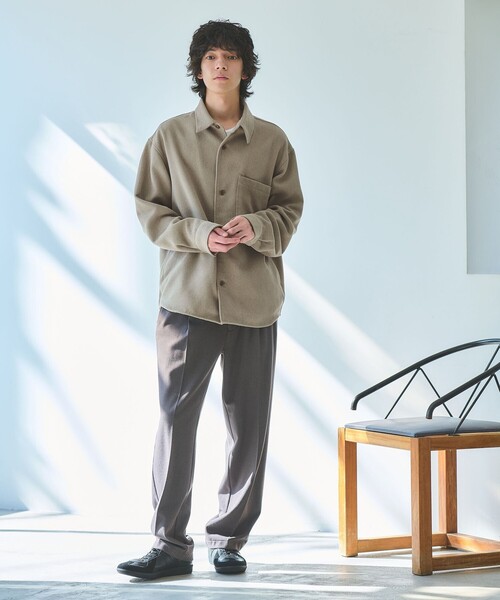 green label relaxing（グリーンレーベルリラクシング）の「ツイードライク CPO ジャケット（シャツ/ブラウス・メンズ・ダークブラウン/ベージュ/ダークグレー・S/L/M/XL）」の4枚目の写真