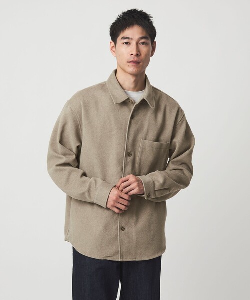 green label relaxing（グリーンレーベルリラクシング）の「ツイードライク CPO ジャケット（シャツ/ブラウス・メンズ・ダークブラウン/ベージュ/ダークグレー・S/L/M/XL）」の6枚目の写真