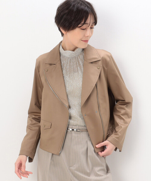 K.T KIYOKO TAKASE(キヨコタカセ)の「ポンチフェイクレザーエンボス ライダースジャケット(ライダースジャケット・レディース・ブラック/キャメル・11号/9号)」の17枚目の写真