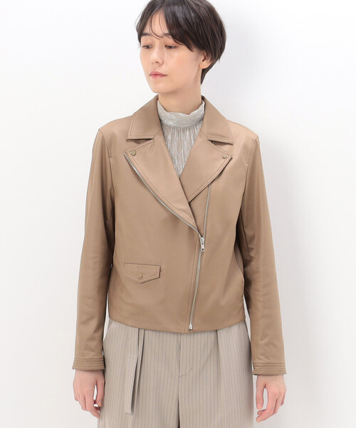 K.T KIYOKO TAKASE(キヨコタカセ)の「ポンチフェイクレザーエンボス ライダースジャケット(ライダースジャケット・レディース・ブラック/キャメル・11号/9号)」の16枚目の写真