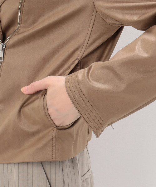 K.T KIYOKO TAKASE(キヨコタカセ)の「ポンチフェイクレザーエンボス ライダースジャケット(ライダースジャケット・レディース・ブラック/キャメル・11号/9号)」の10枚目の写真