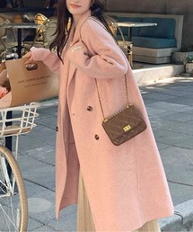 ダブルブレストコート」に該当するジャケット/アウター（ピンク