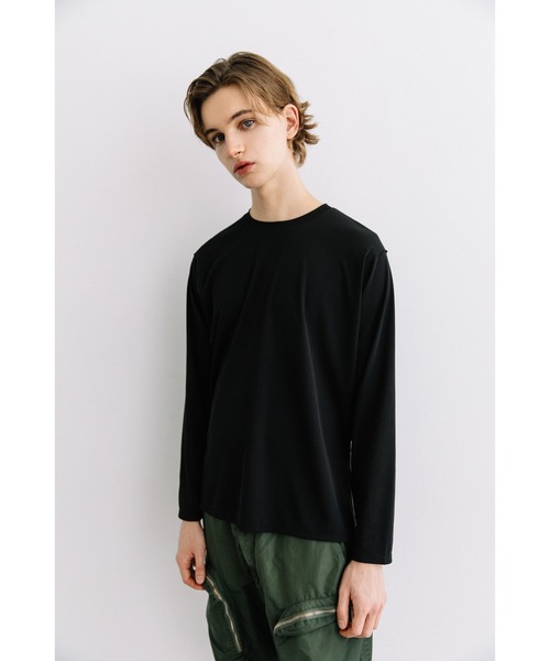 WCJ(ダブルシージェイ)の「【速乾】【防シワ】オーバーサイズアウトシームカットソー(Tシャツ/カットソー・レディース・ブラック/ホワイト・FREE)」の4枚目の写真