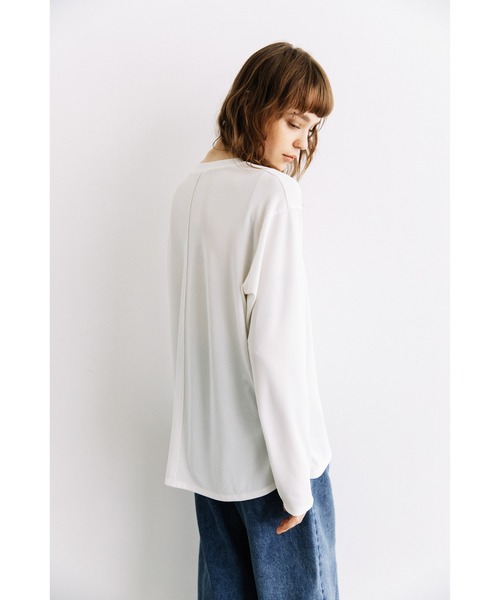 WCJ(ダブルシージェイ)の「【速乾】【防シワ】オーバーサイズアウトシームカットソー(Tシャツ/カットソー・レディース・ブラック/ホワイト・FREE)」の19枚目の写真
