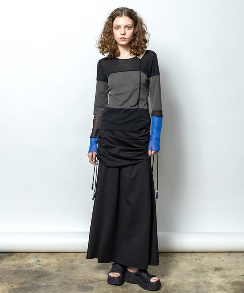 AULA AILA（アウラアイラ）の「3WAYギャザーフレアスカート（スカート・レディース・オフホワイト/ブラック/トップグレー・0）」の16枚目の写真