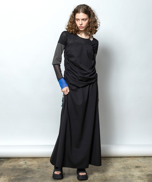 AULA AILA（アウラアイラ）の「3WAYギャザーフレアスカート（スカート・レディース・オフホワイト/ブラック/トップグレー・0）」の12枚目の写真