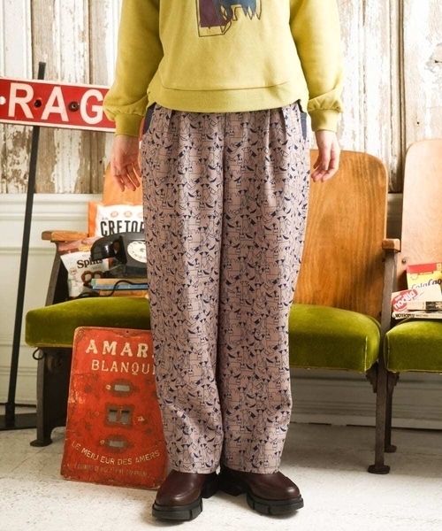 Jocomomola（ホコモモラ）の「Calle de Manuela Malasana アニマルプリントパンツ（その他パンツ・レディース・モカ/ブラック・42/40）」の2枚目の写真