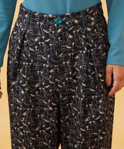Jocomomola（ホコモモラ）の「Calle de Manuela Malasana アニマルプリントパンツ（その他パンツ・レディース・モカ/ブラック・42/40）」の6枚目の写真