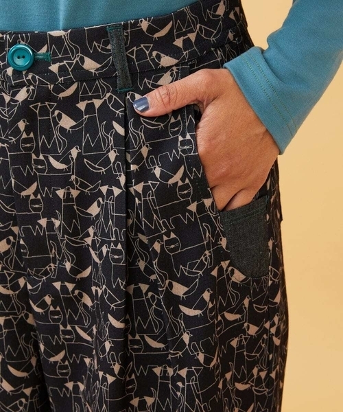 Jocomomola（ホコモモラ）の「Calle de Manuela Malasana アニマルプリントパンツ（その他パンツ・レディース・モカ/ブラック・42/40）」の8枚目の写真