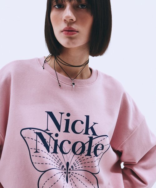 NICK&NICOLE(ニックアンドニコール)の「BUTTERFLY SIGNATURE SWEATSHIRT_PINK NAVY(スウェット・レディース・その他・FREE)」の2枚目の写真