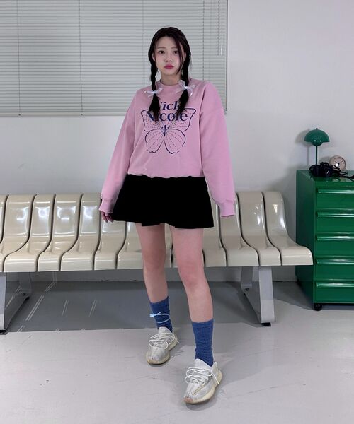 NICK&NICOLE(ニックアンドニコール)の「BUTTERFLY SIGNATURE SWEATSHIRT_PINK NAVY(スウェット・レディース・その他・FREE)」の5枚目の写真