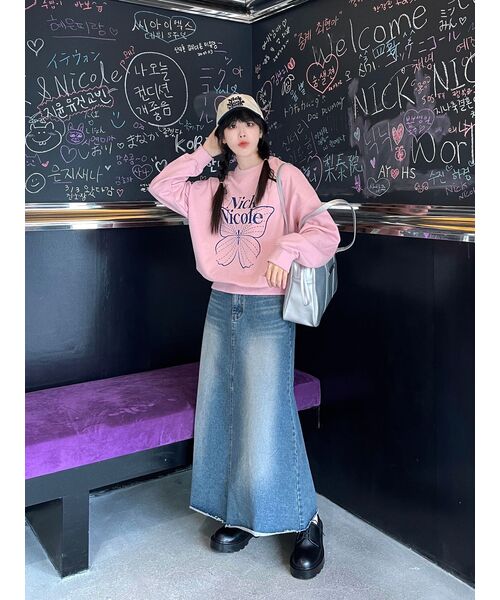 NICK&NICOLE(ニックアンドニコール)の「BUTTERFLY SIGNATURE SWEATSHIRT_PINK NAVY(スウェット・レディース・その他・FREE)」の6枚目の写真