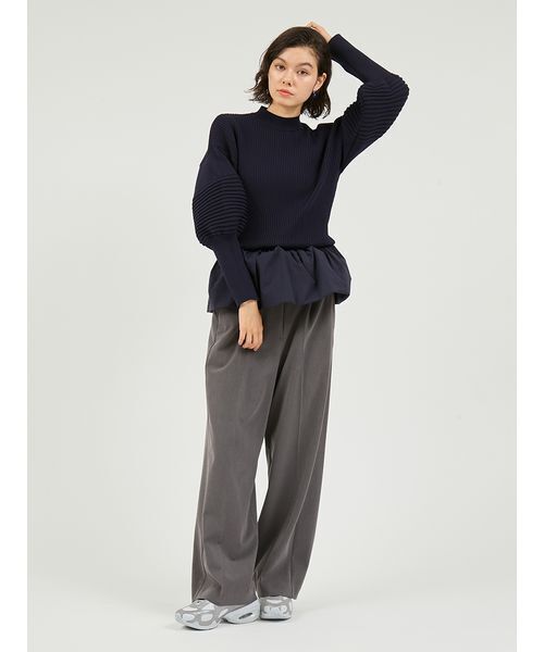 emmi(エミ)の「【セットアップ対応】ワイドレッグタックパンツ(その他パンツ・レディース・イエロー/オリーブ/グレー・0/1)」の17枚目の写真