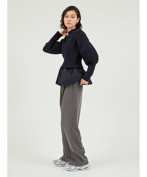 emmi(エミ)の「【セットアップ対応】ワイドレッグタックパンツ(その他パンツ・レディース・イエロー/オリーブ/グレー・0/1)」の19枚目の写真