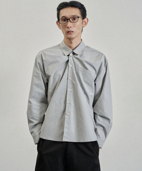 PYEON MA(ピョンマ)の「Typewriter Tab Shirt - Gray(シャツ/ブラウス・メンズ・グレー・MEDIUM/LARGE)」の1枚目の写真