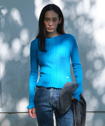 BOATNECK RIB KNIT_TEAL BLUE